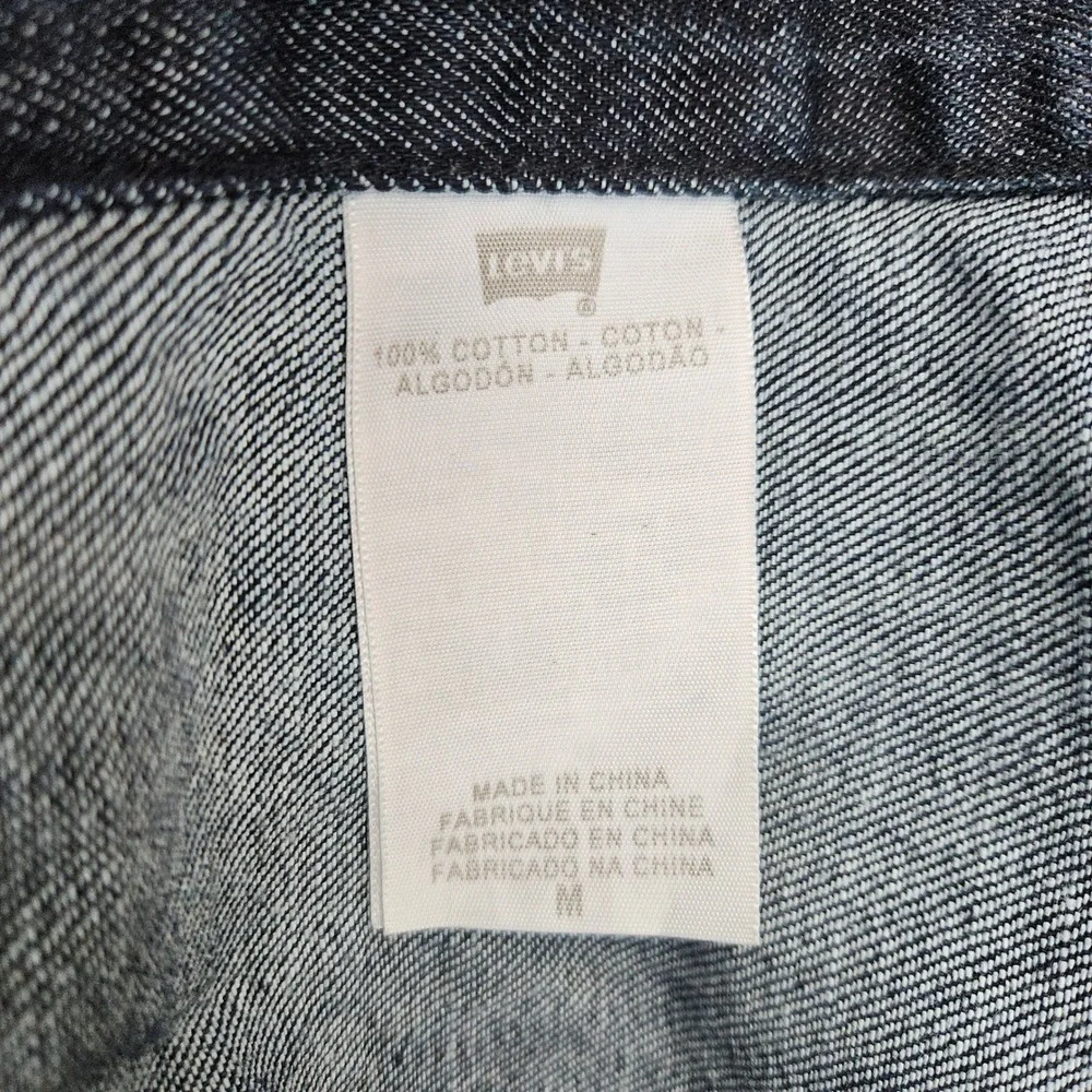 Levi's Youth Dark Wash Denim Trucker Jacket‎ Size M 100% Cotton 57511 Button Up